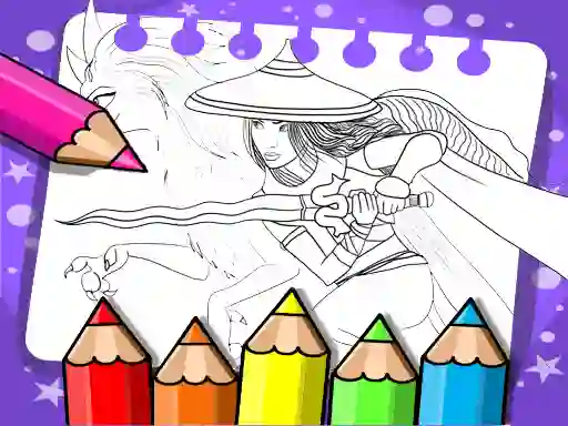 Permainan Raya And The Last Dragon Coloring Book talian
