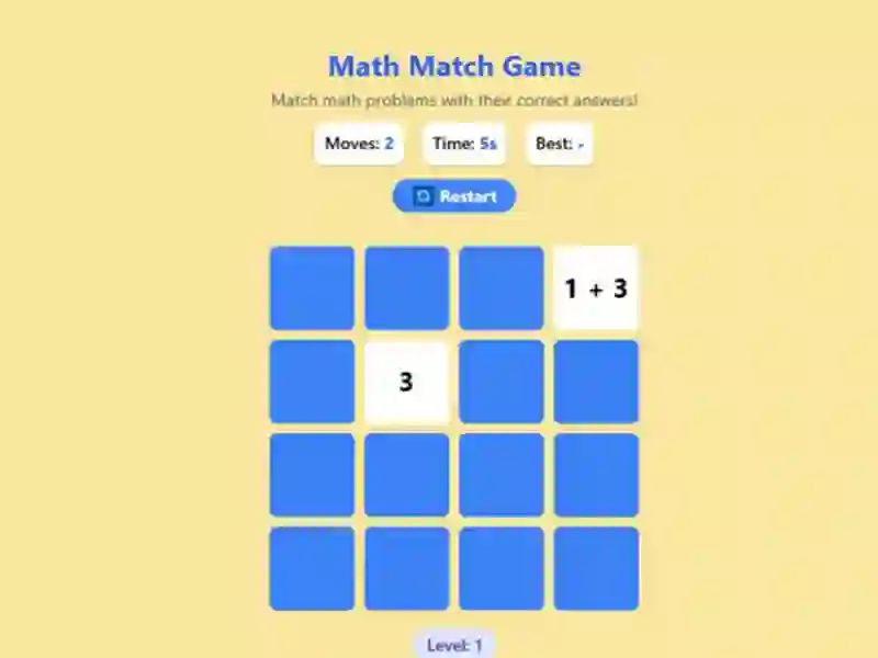 Permainan Math Match Game talian