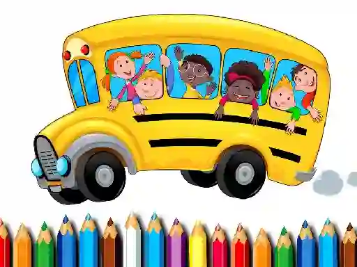Permainan School Bus Coloring Book talian
