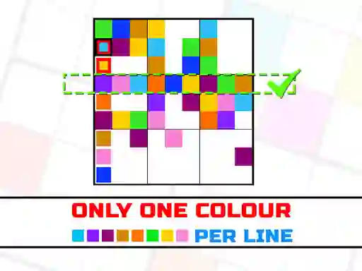 Permainan Only one color per line talian