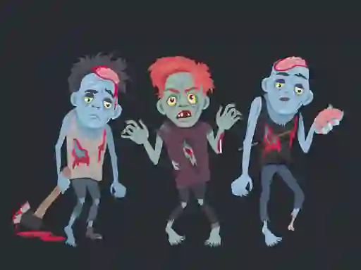 Permainan Zombies and Skeletons Coloring talian