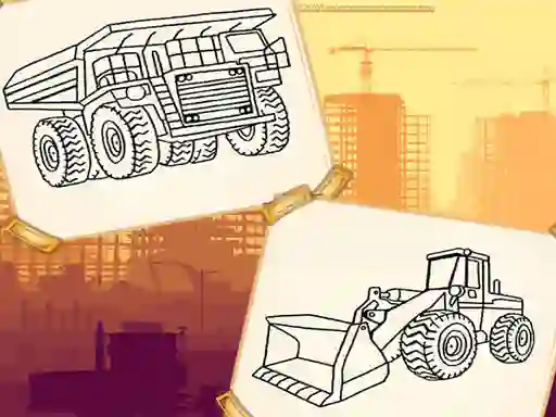 Permainan Construction Trucks Coloring talian