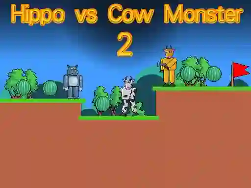 Permainan Hippo vs Cow Monster 2 talian