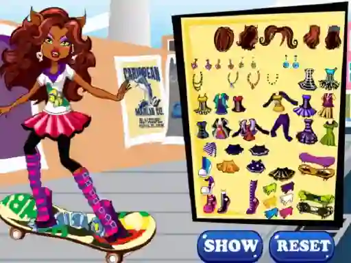 Permainan Clawdeen skates talian
