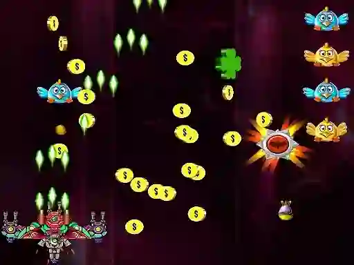Permainan Space Attack Chicken Invaders talian