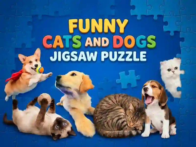 Permainan Funny Cats And Dogs Jigsaw Puzzle talian