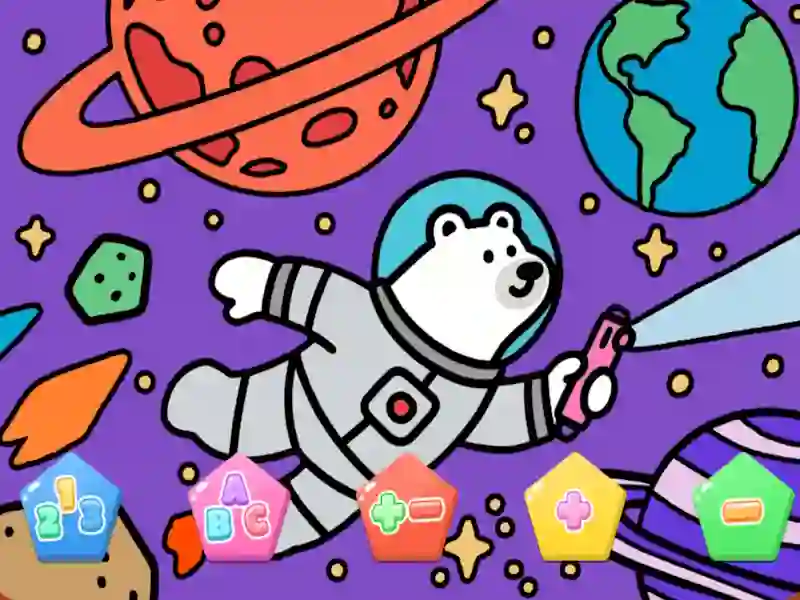 Permainan Color By Code Space Bear talian
