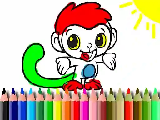 Permainan Back To School: Monkey Coloring talian