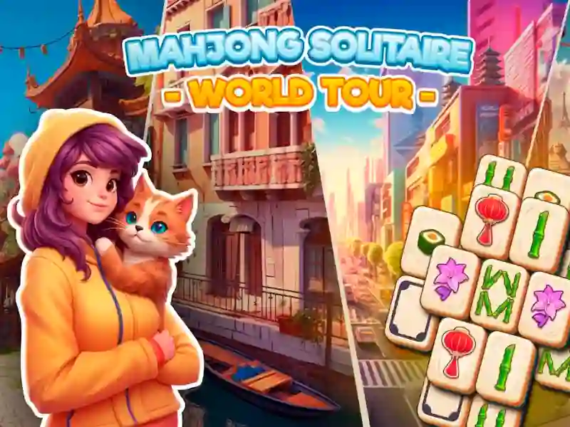 Permainan Mahjong Solitaire: World Tour talian