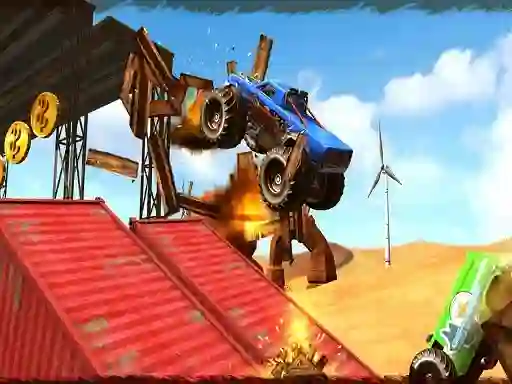 Permainan Monster Truck Impossible Track Plane Simulator talian