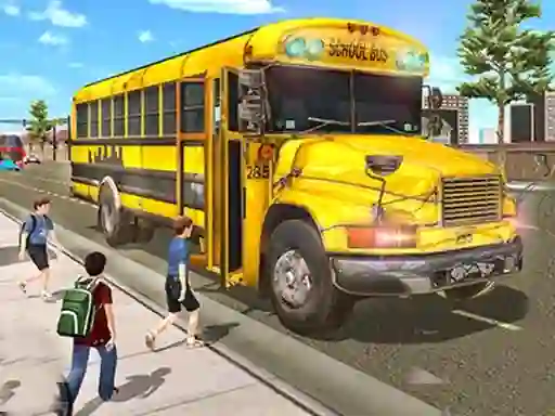 Permainan City School Bus Driving talian