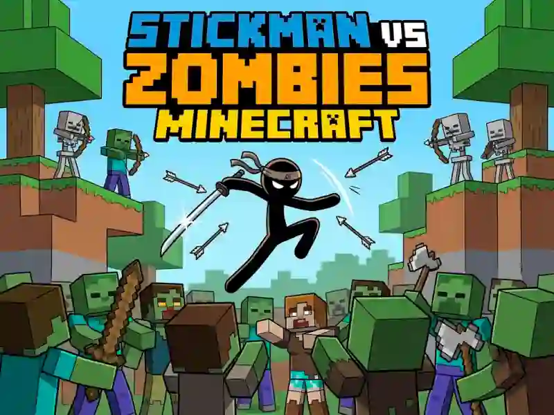 Permainan Stickman vs Zombies Minecraft talian