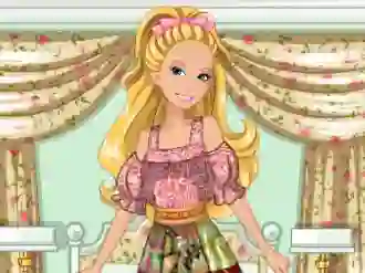 Permainan Barbie's Patchwork Peasant Dress talian