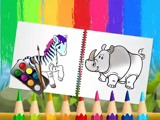 Permainan Funny Animals Coloring Book talian