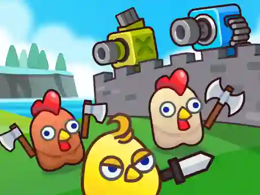 Permainan Merge Cannon: Chicken Defense talian