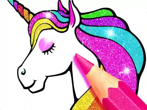 Permainan Unicorn Coloring Book Glitter talian