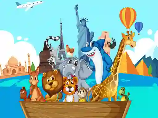 Permainan Crazy Friends Travel The World Puzzle talian