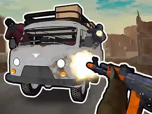 Permainan Road Chase. Shooter Realistic Guns talian