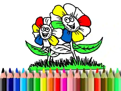 Permainan Back to School: Flowers Coloring talian