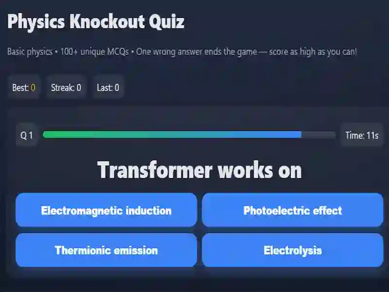 Permainan Physics knowledge quiz talian