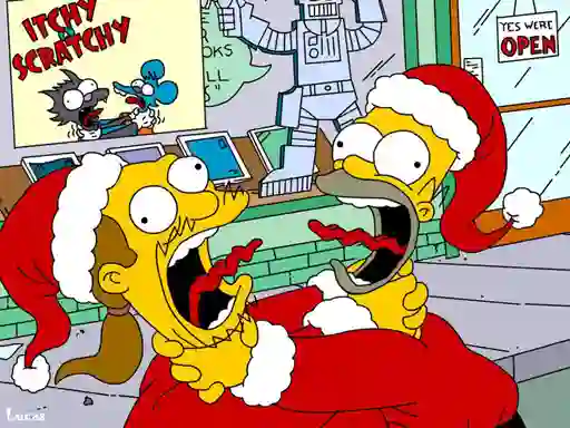 Permainan Simpsons Christmas Jigsaw Puzzle talian