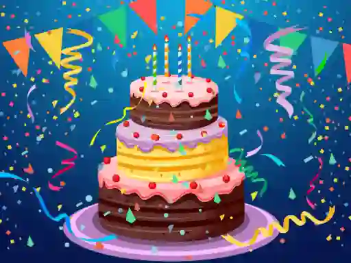 Permainan Birthday cake puzzle talian
