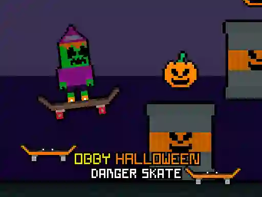 Permainan Obby Halloween Danger Skate talian