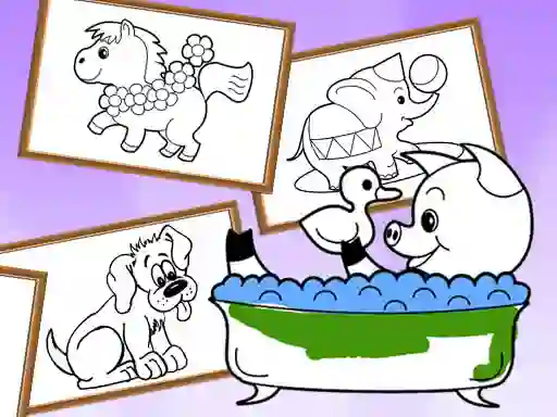 Permainan Cartoon Coloring for Kids Animals talian