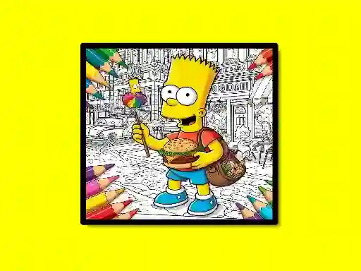 Permainan Back To School Simpsons Coloring Book talian