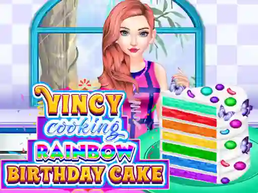 Permainan Vincy Cooking Rainbow Birthday Cake talian