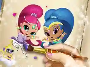 Permainan Shimmer And Shine Coloring Book talian