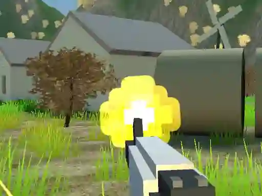 Permainan Pixel Village Battle 3D talian