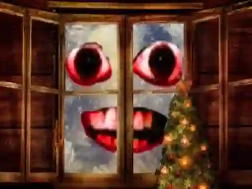 Permainan New Year: Santa Claus outside the window talian