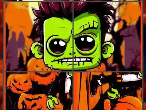 Permainan Franky & Vampire Halloween Puzzle talian