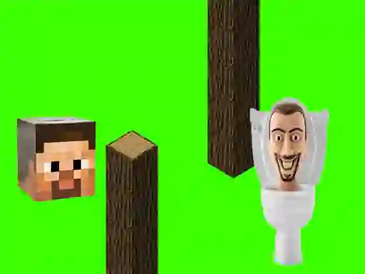 Permainan Spinning Skibidi Toilet Flappy Minecraft talian