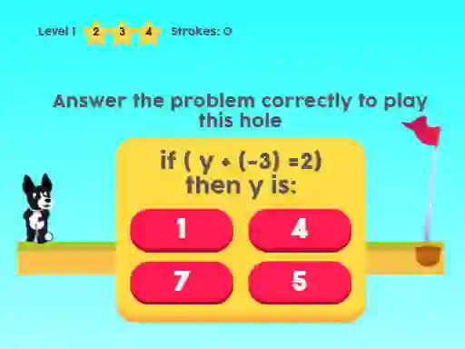 Permainan MathPup Golf 4 Algebra talian