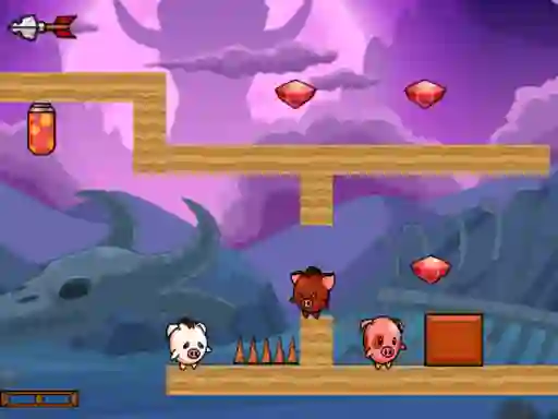Permainan Pig Bros Adventure talian