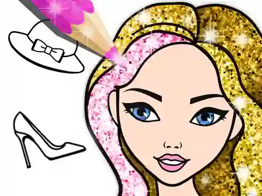 Permainan Fashion Coloring Book Glitter talian