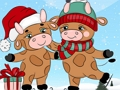 Permainan Perbezaan Bull Christmas yang comel  talian