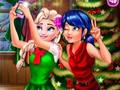 Permainan Selfie Krismas Ladybug dan Elsa talian