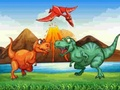 Permainan Dinosaurus Berwarna Padankan 3 talian