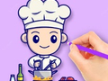 Permainan Buku Mewarna: Chef  talian