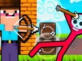 Permainan Noob Archer vs Stickman Zombie talian
