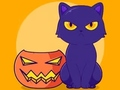 Permainan Buku Mewarna: Kucing Halloween  talian