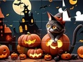 Permainan Jigsaw Puzzle: Kucing Halloween  talian