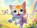 Permainan Jigsaw Puzzle: Anak Kucing Dengan Rama-rama  talian