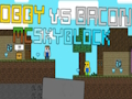 Permainan Obby lwn Bacon: MCSkyblock  talian