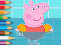 Permainan Buku Mewarna: Renang Peppa  talian