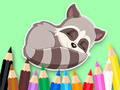 Permainan Buku Mewarna: Baby Raccoon  talian