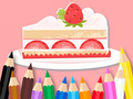 Permainan Buku Mewarna: Kek Strawberi  talian